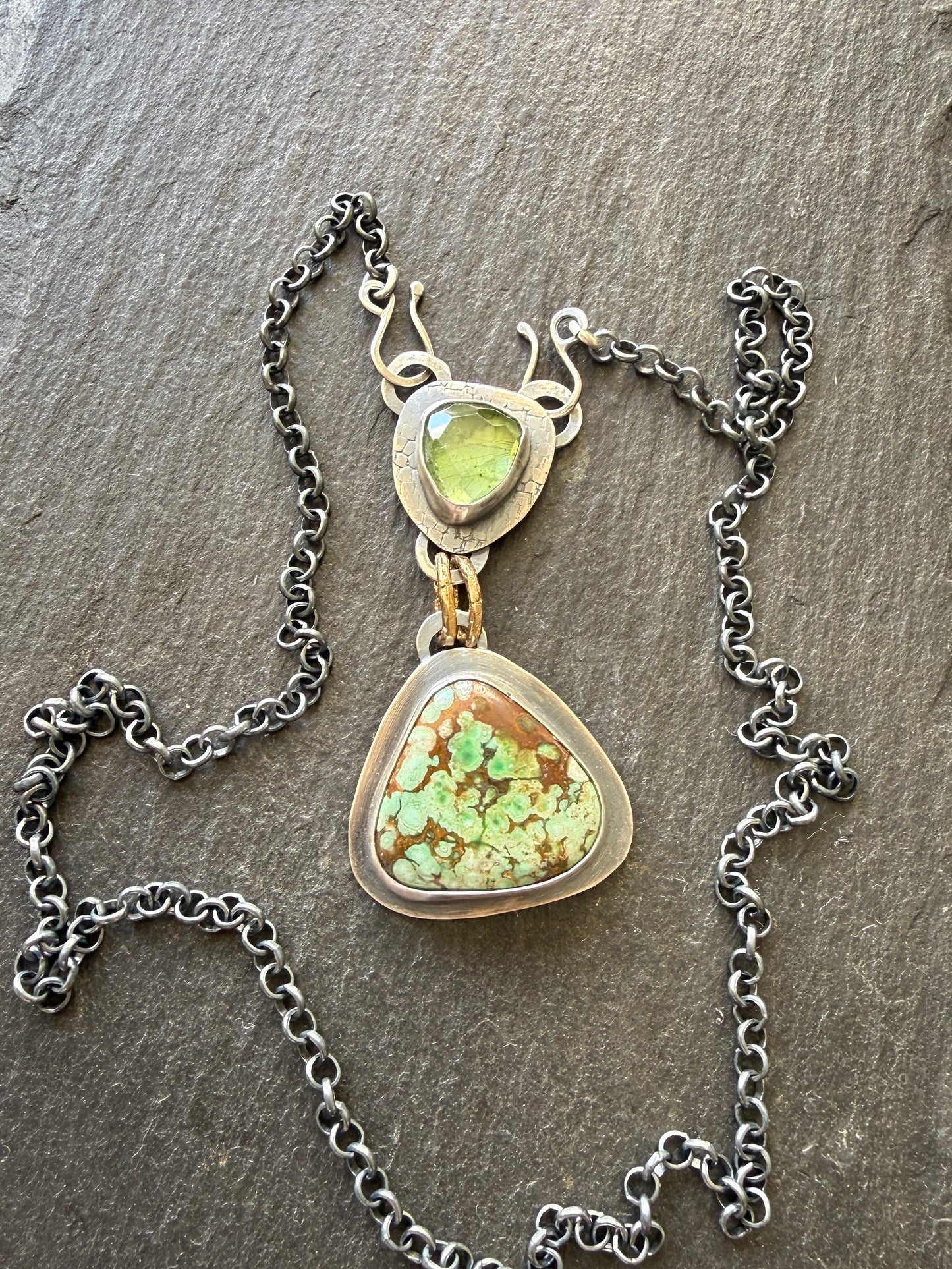 Peridot and Variscite Necklace