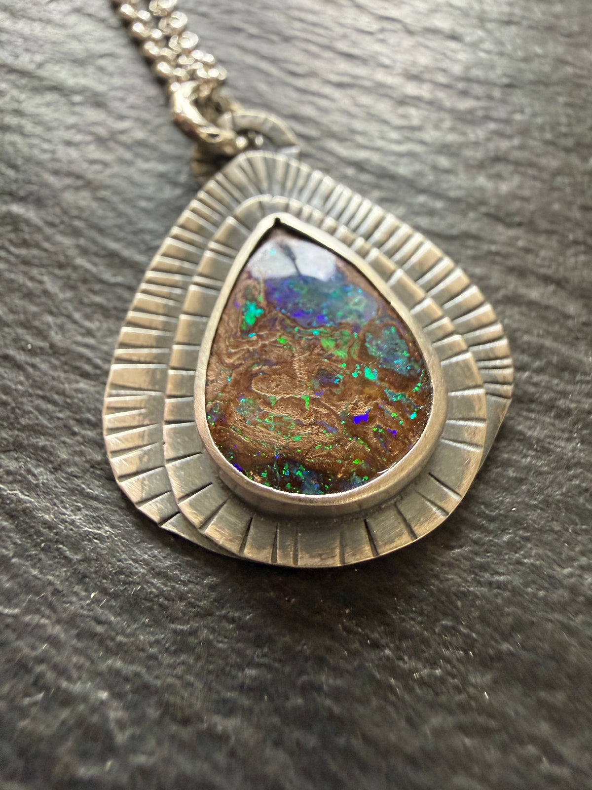 Opal on Layered Silver