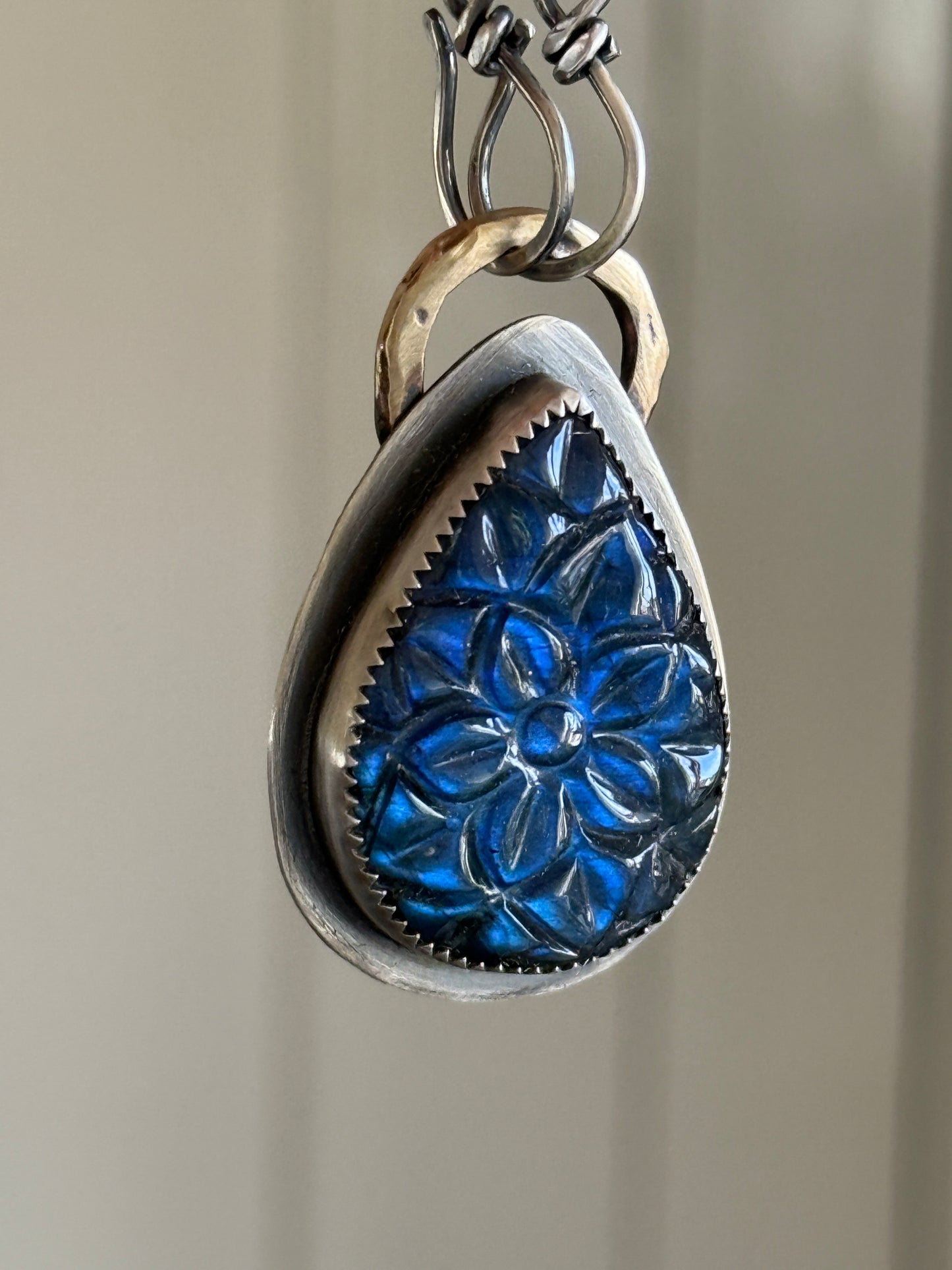 Carved Labradorite Pendant