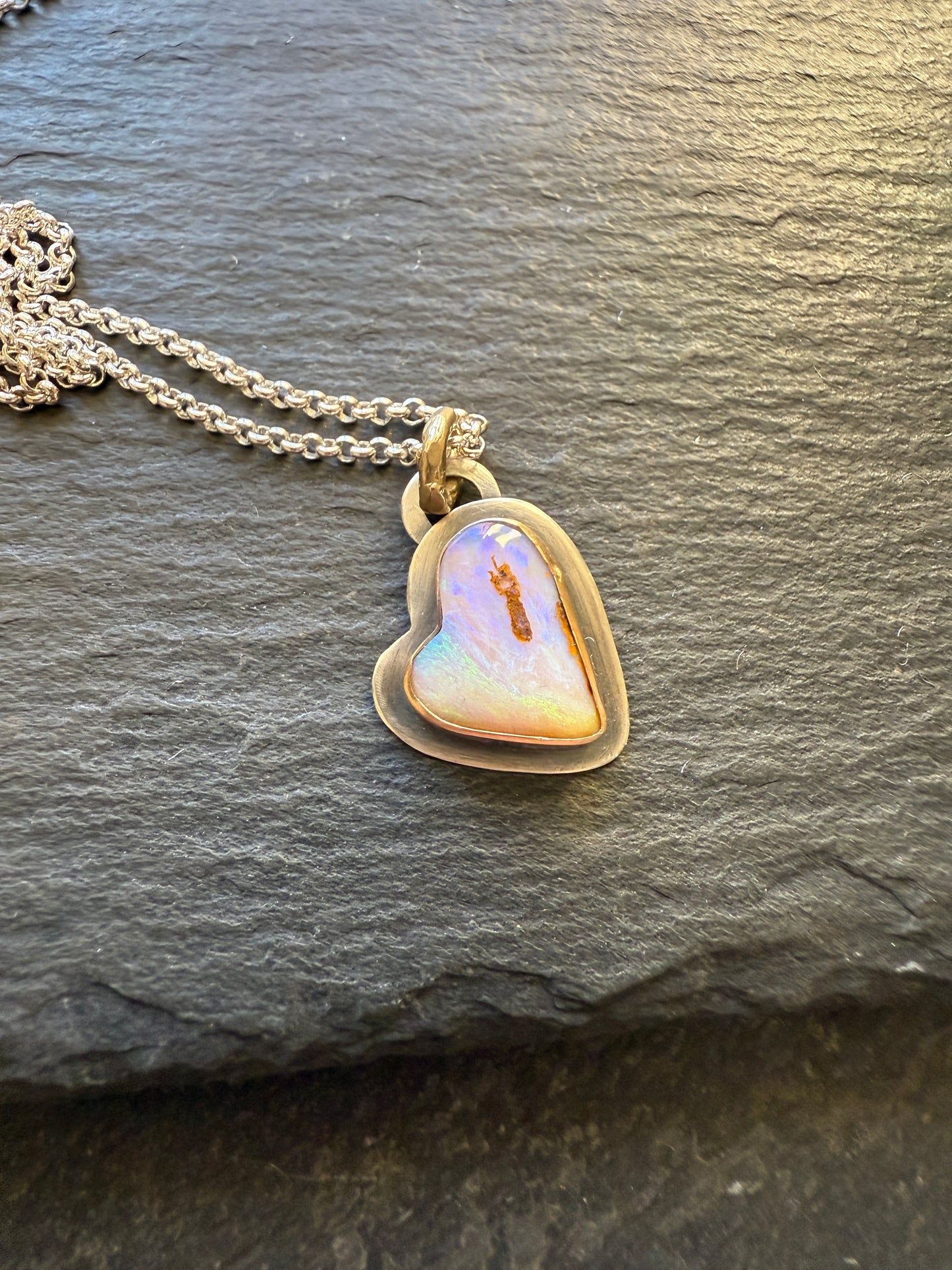 Petite Heart Opal Pendant