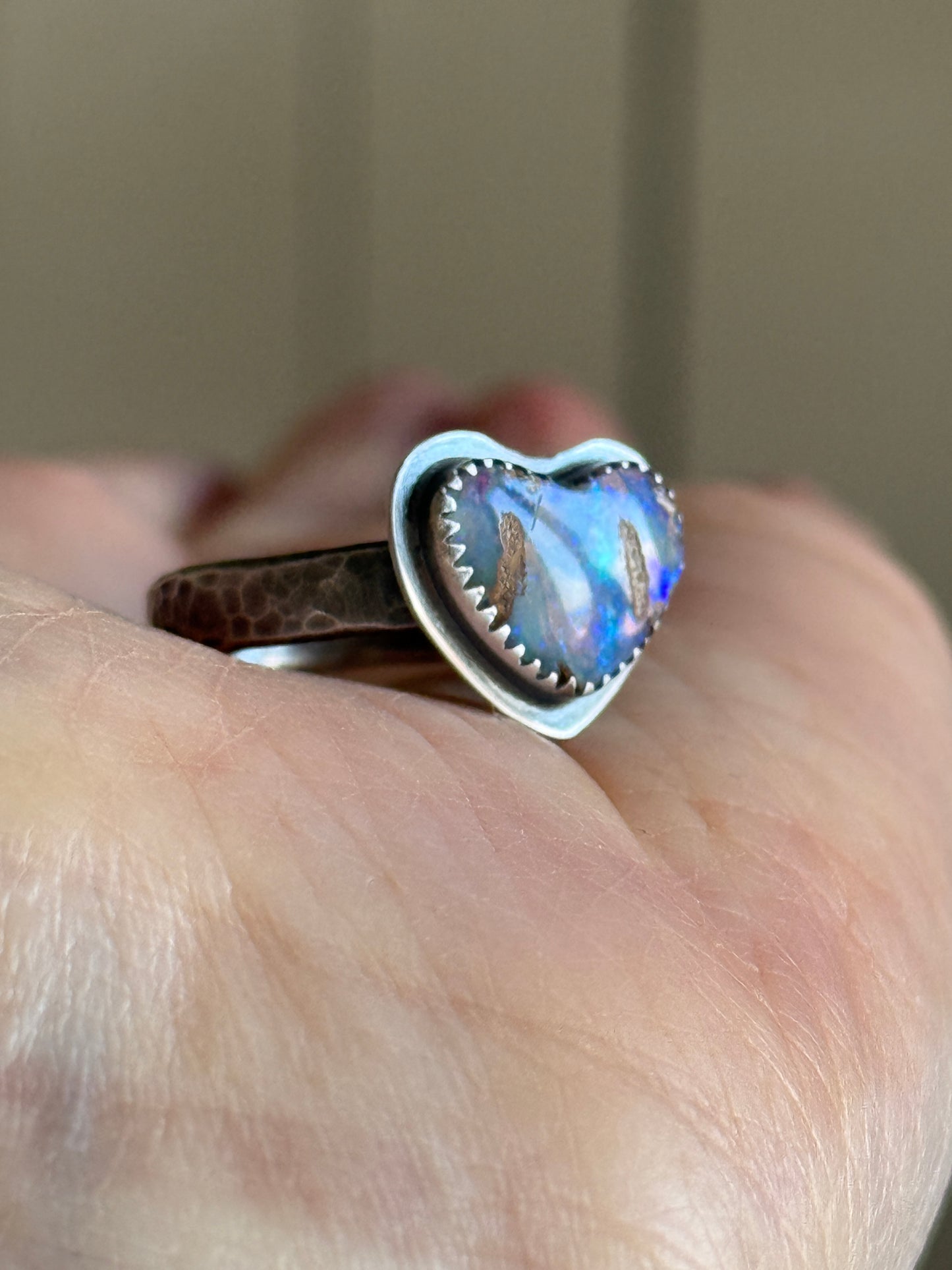 Heart Opal Ring size 6 1/2