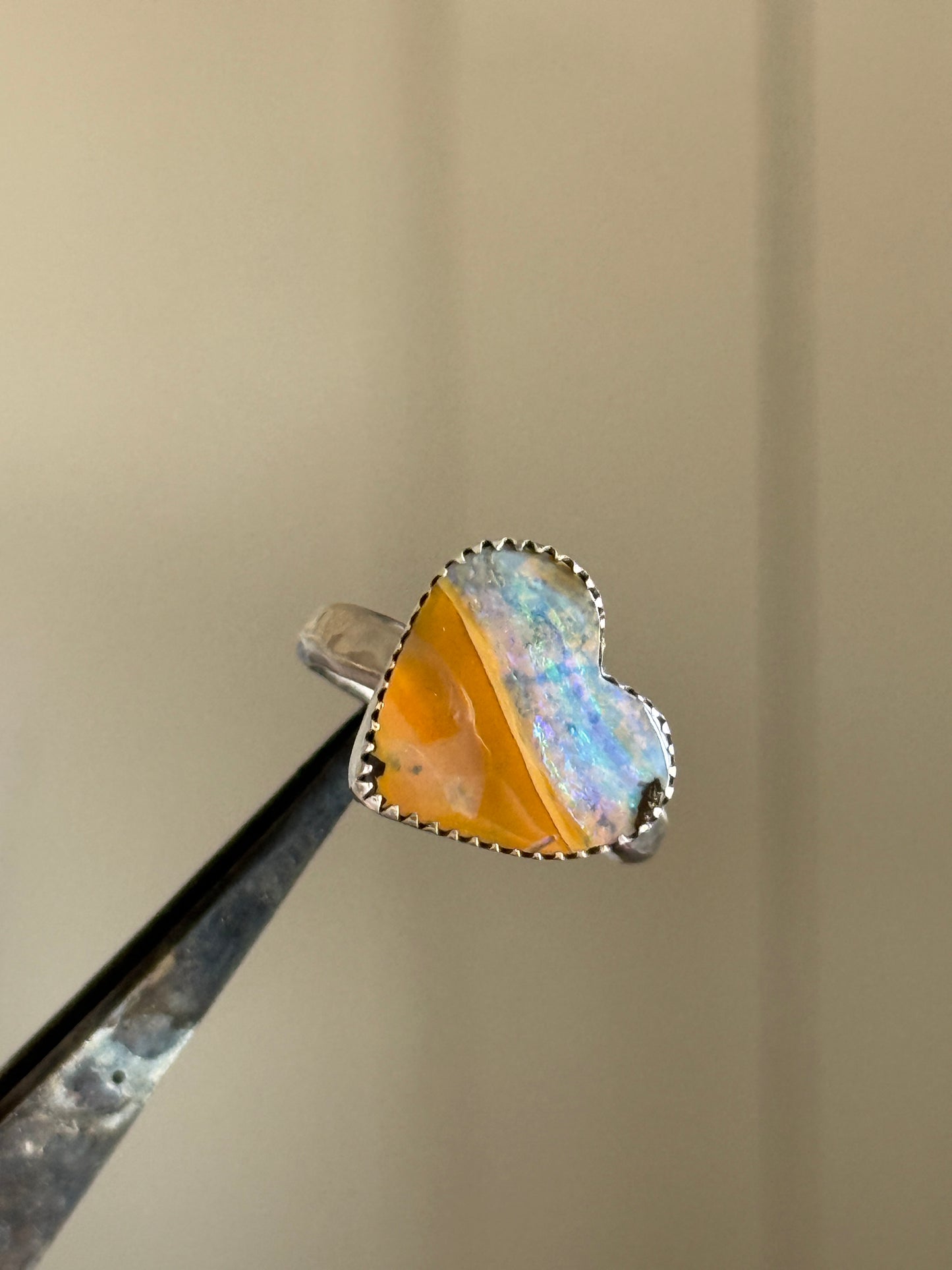 Heart Opal Ring US 7 / UK N 1/2