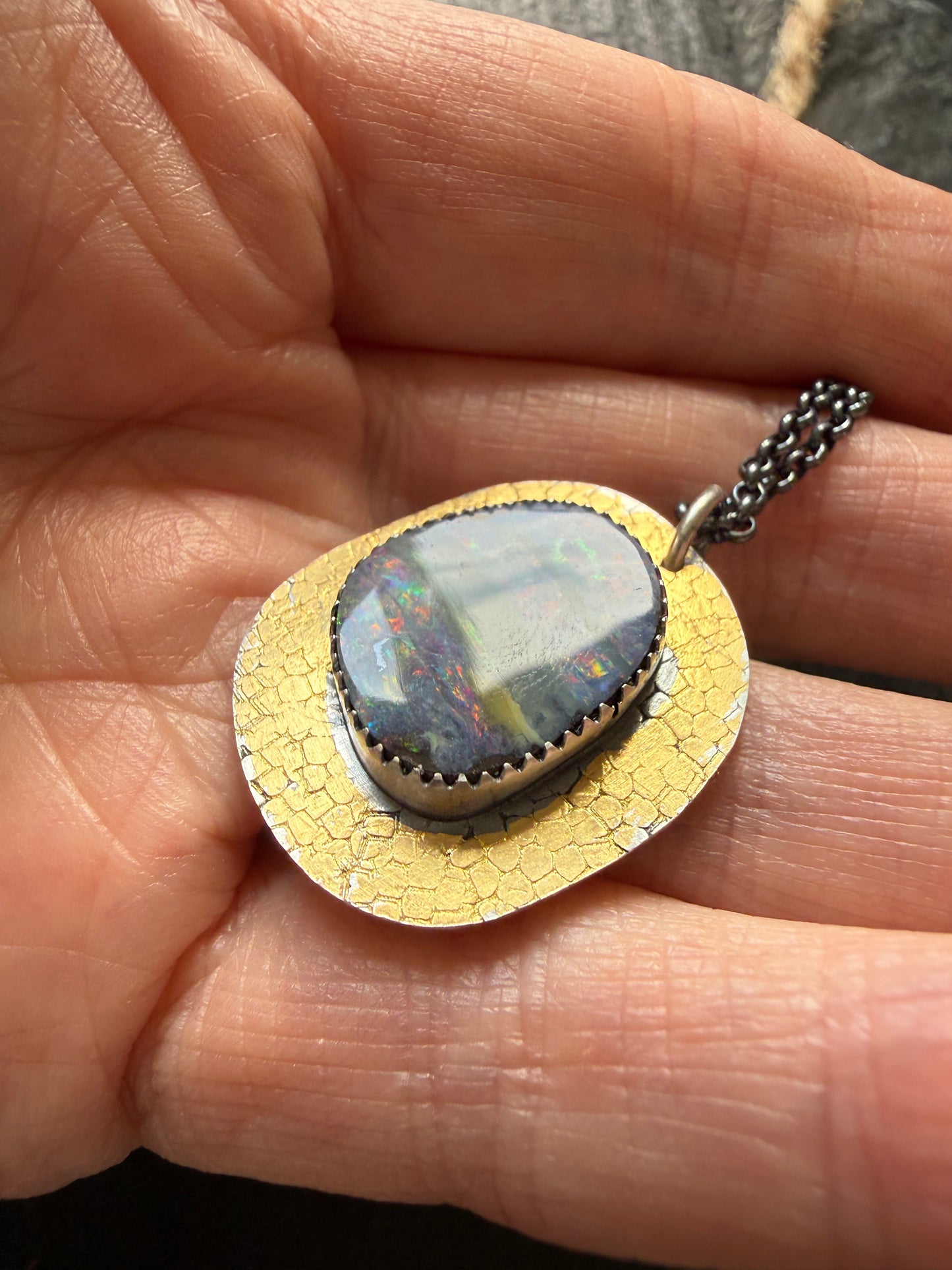 Keum Boo Boulder Opal Pendant