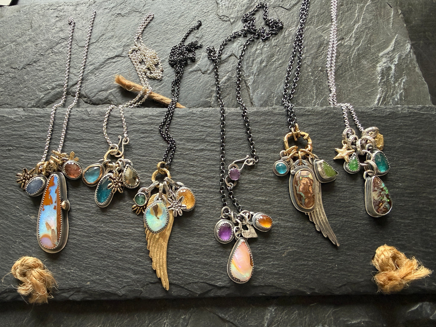 Opal Multi Charm Pendant