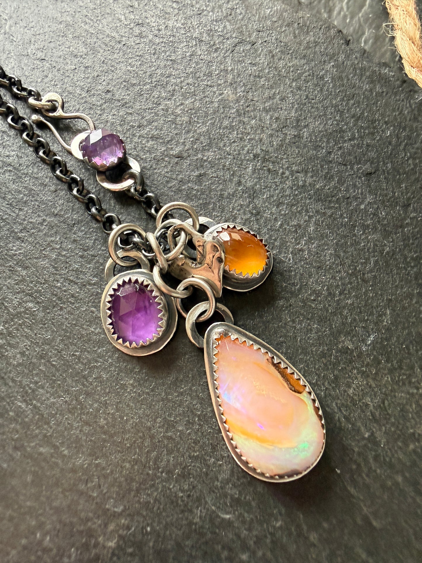 Opal with Citrine & Amethyst