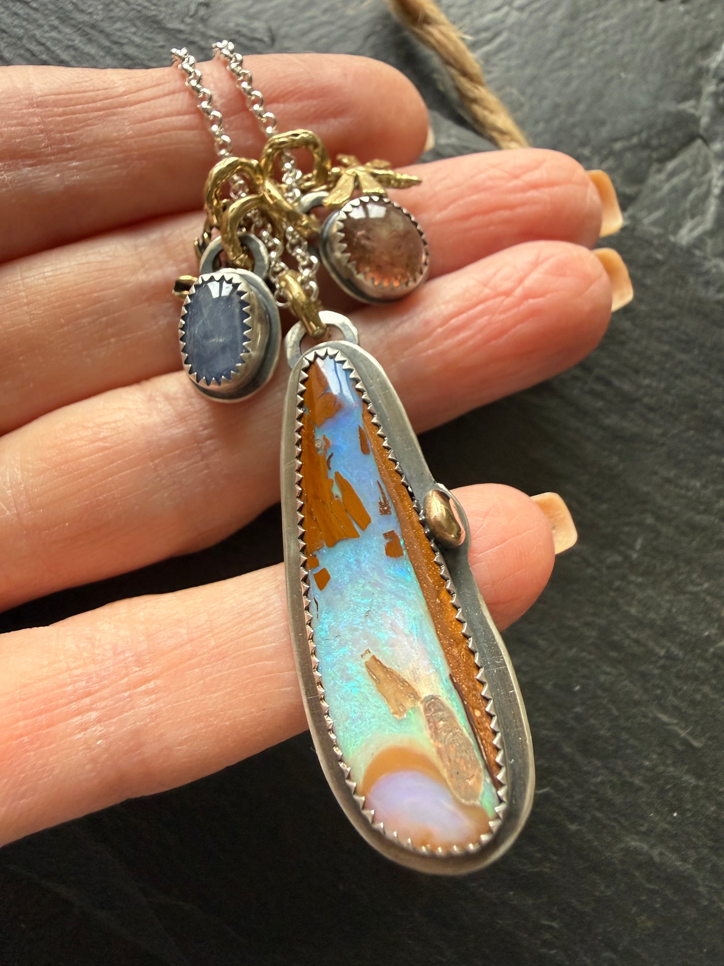 Multi stone Pendant Necklace