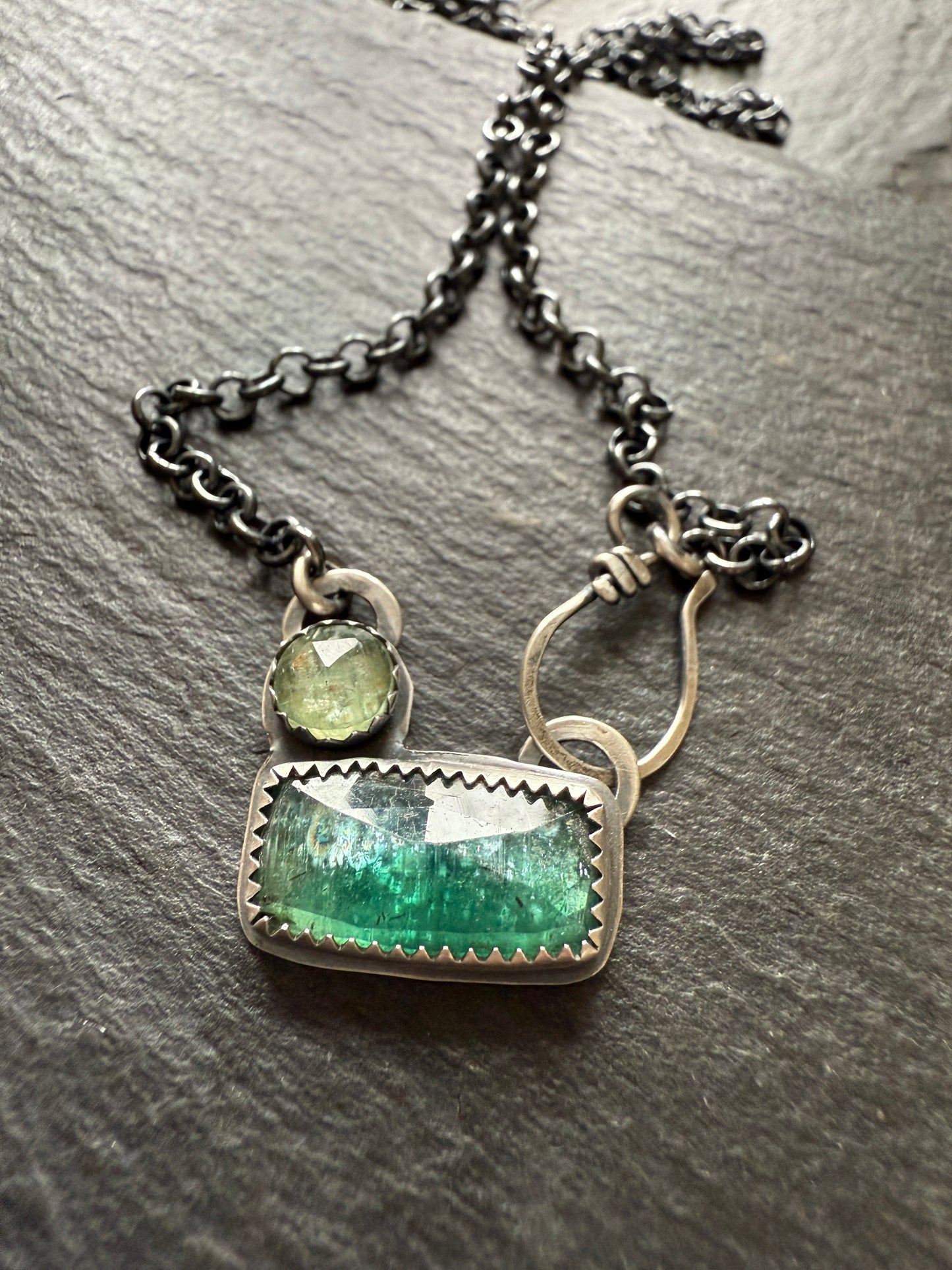 Emerald Kyanite Necklace