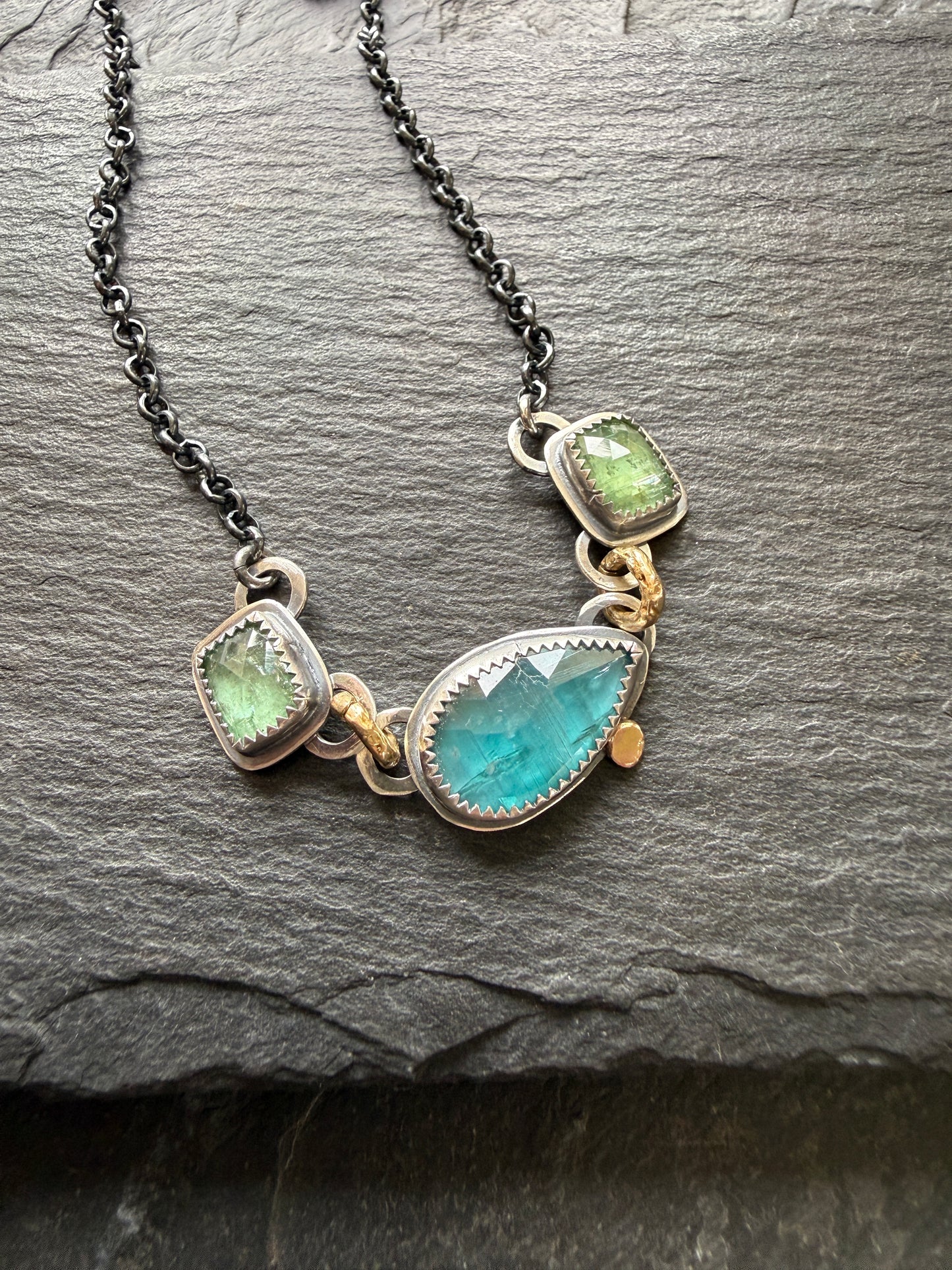 Triple Gemstone Necklace