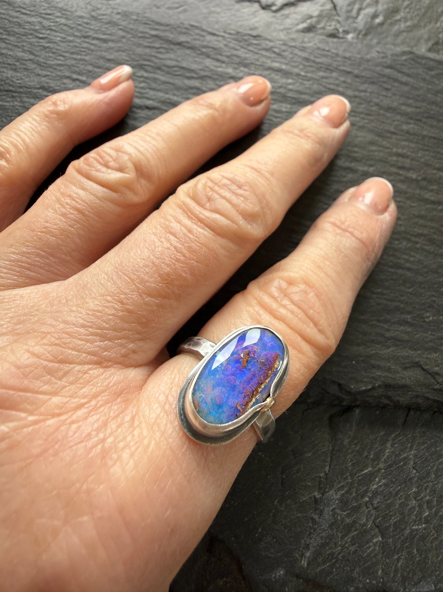 Purple Opal Ring US 7 UK N1/2