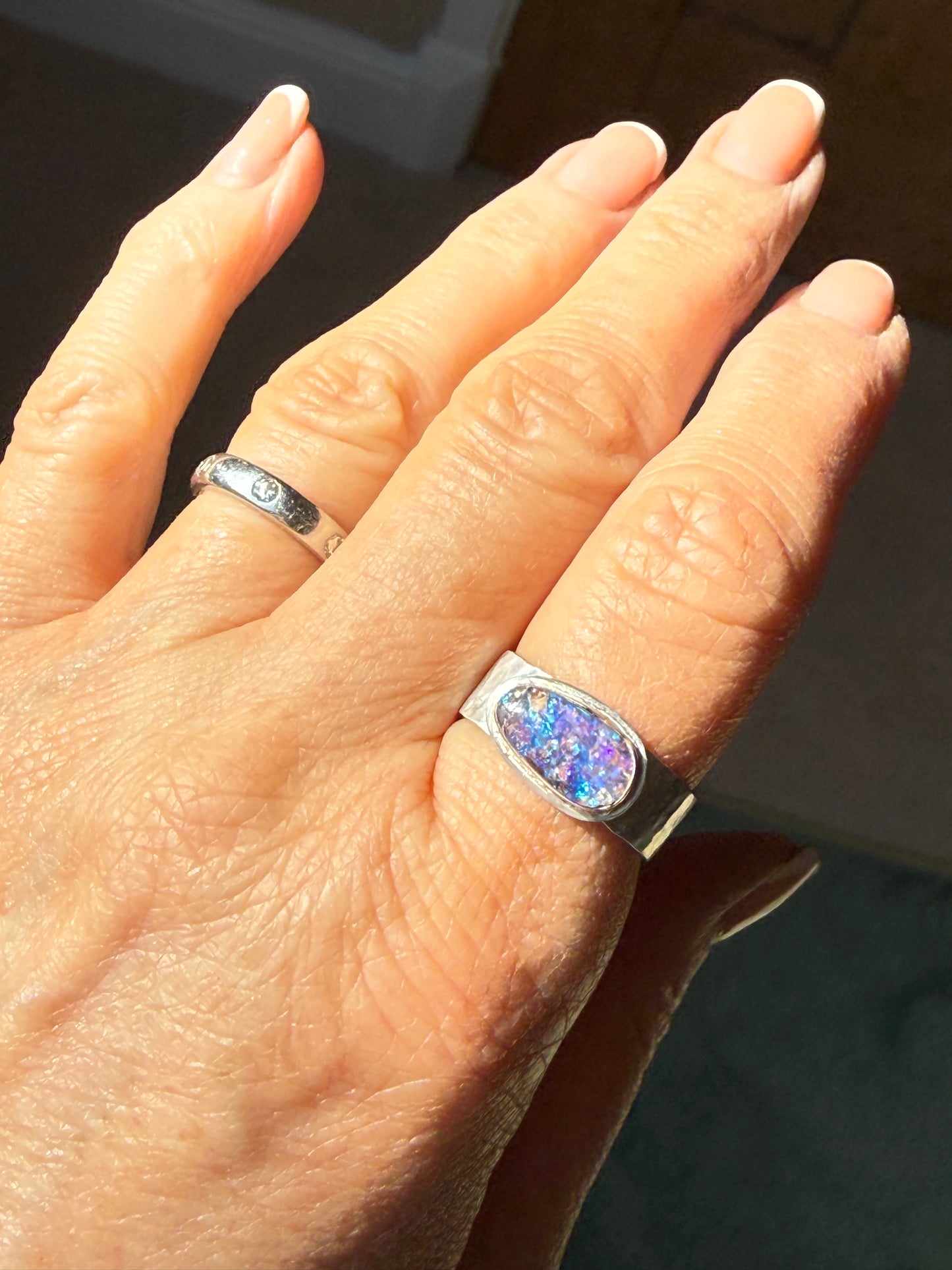 Purple Opal Ring US 7 UK N 1/2