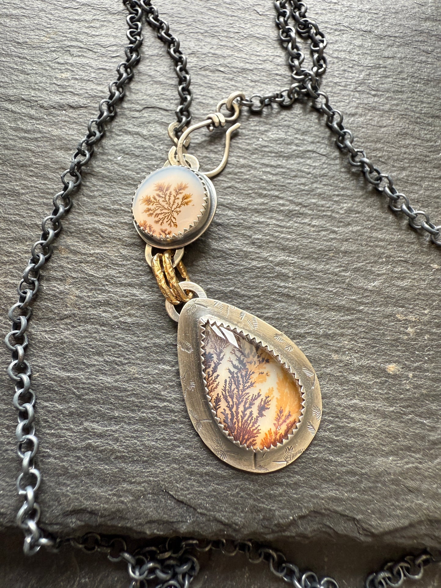 RESERVED - Dentritic Agate Pendant Necklace