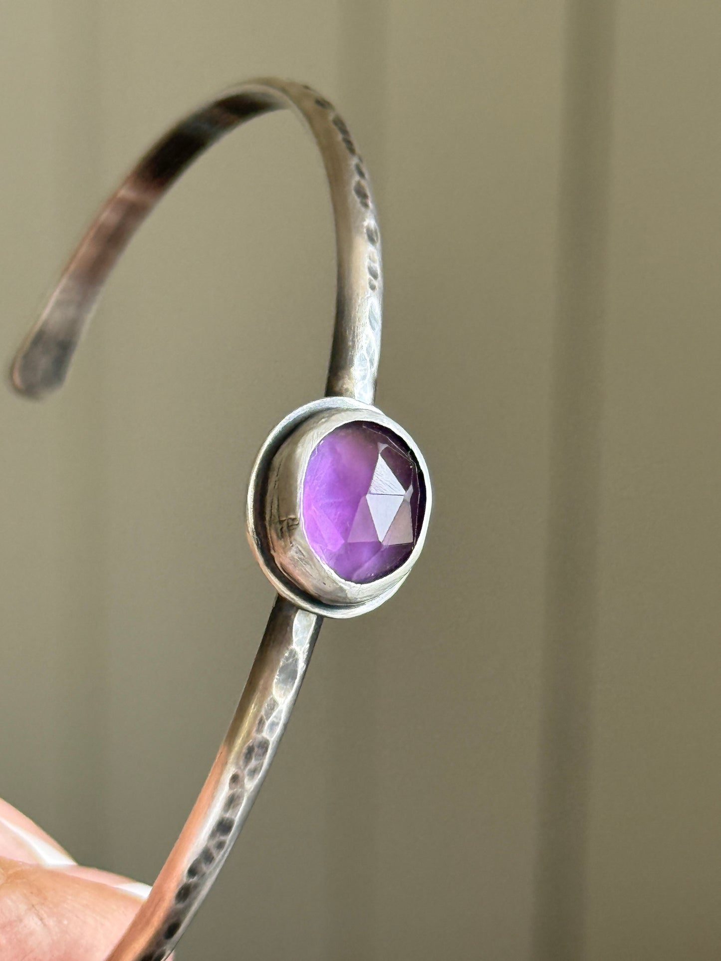 Purple Amethyst Cuff Bangle