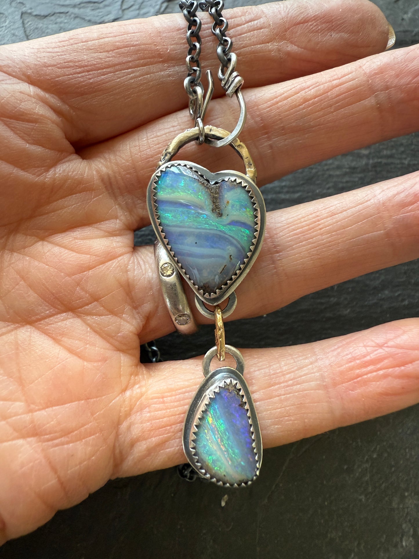 Blue Heart Charm Necklace