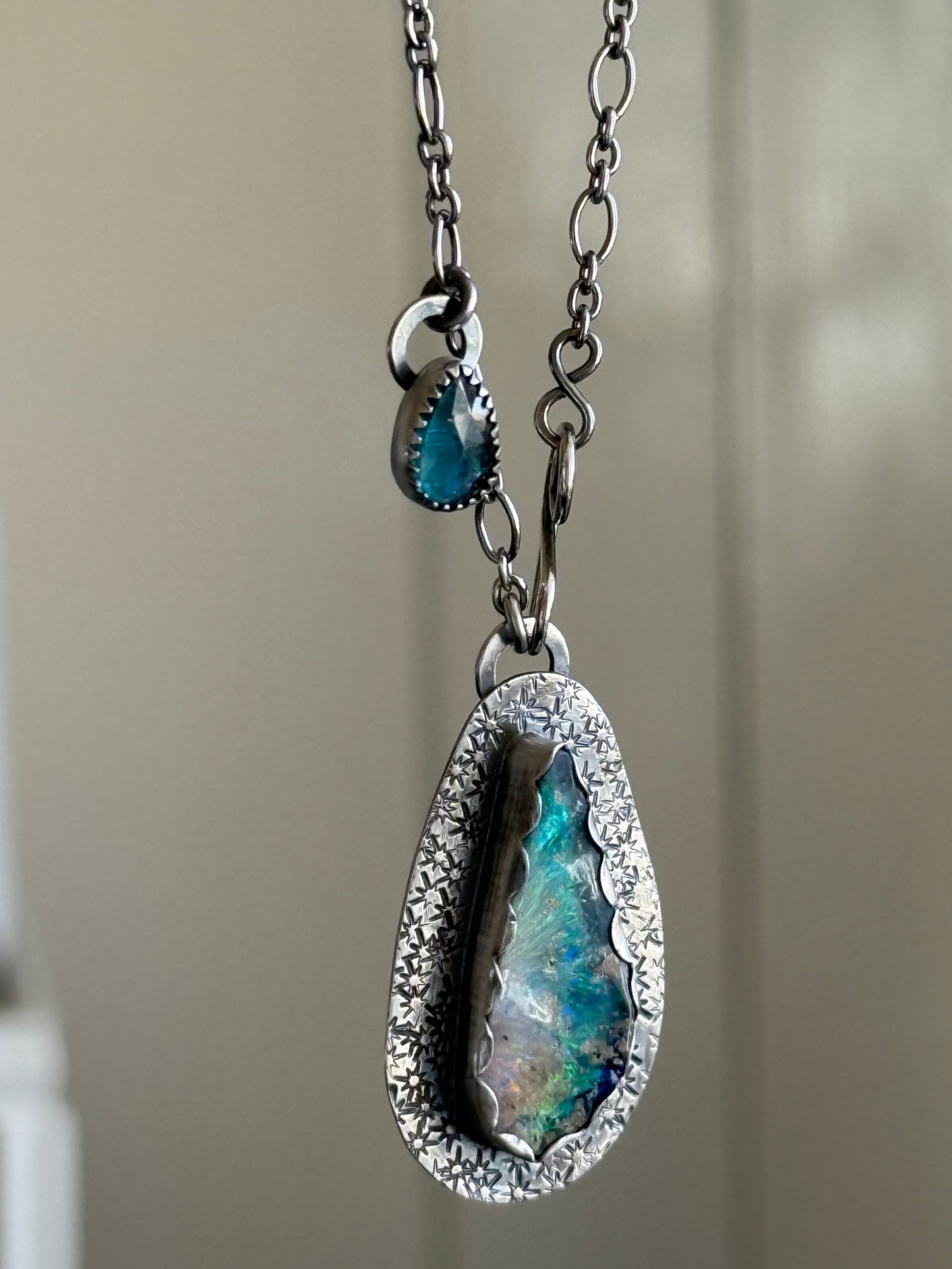Opal and Kyanite Necklace