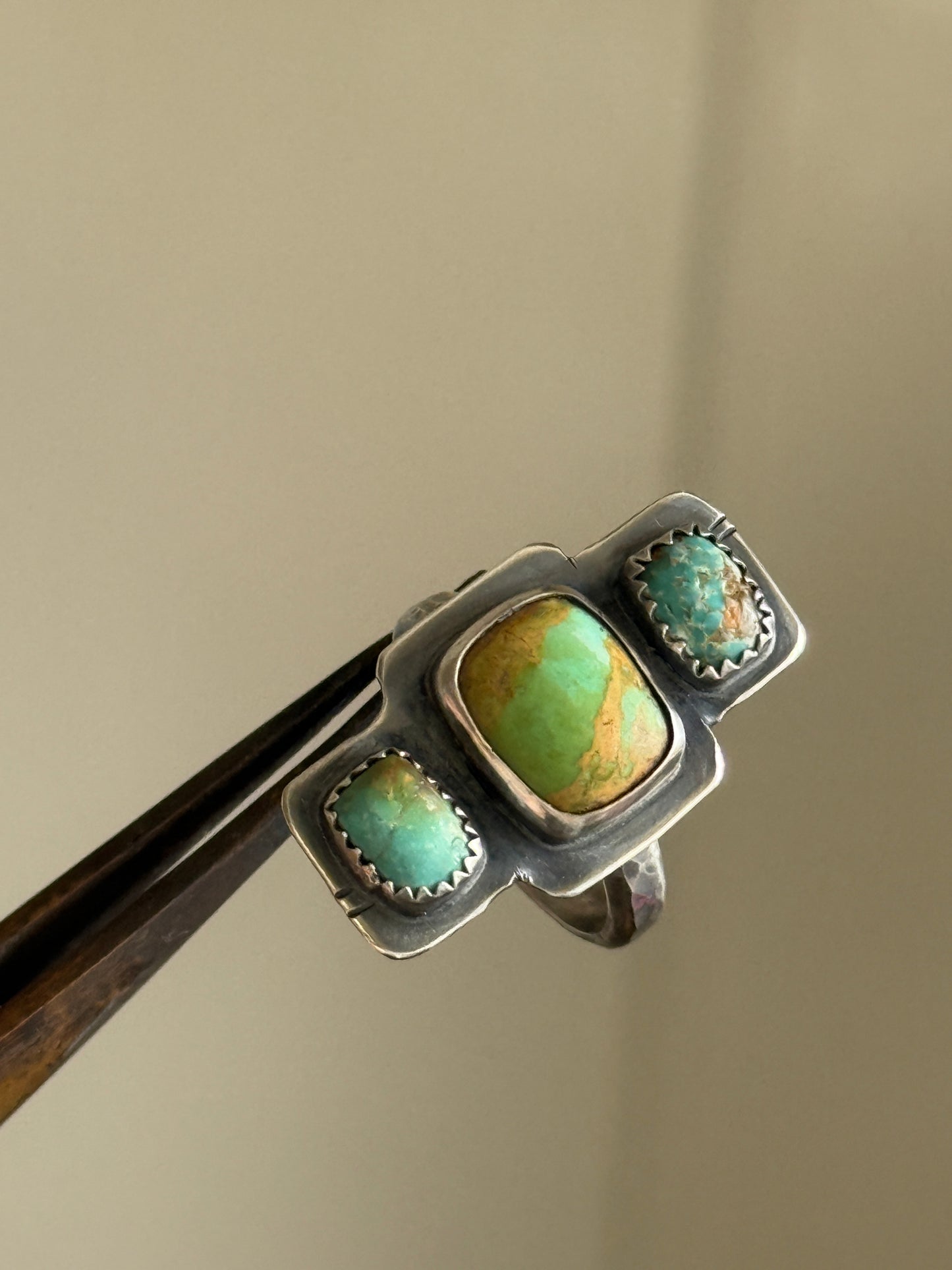 Turquoise Stone Ring US 7 1/4 / UK O