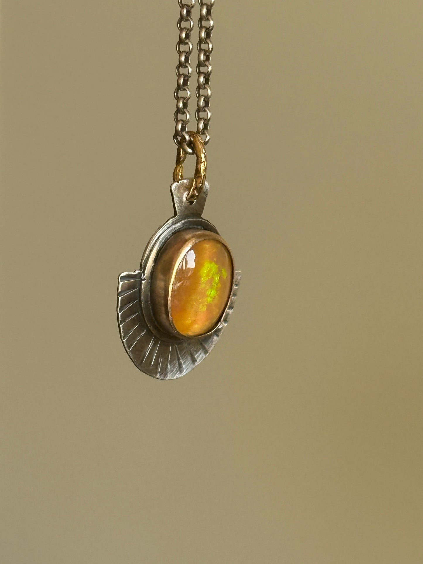 Orange Boulder Opal Necklace