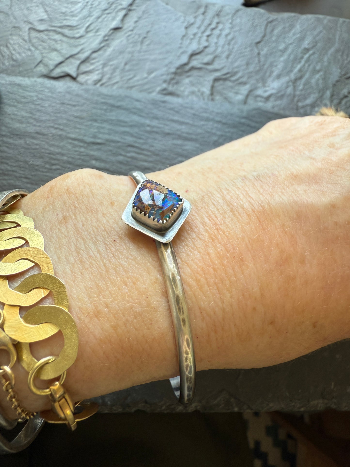 Boulder Opal Cuff Bangle