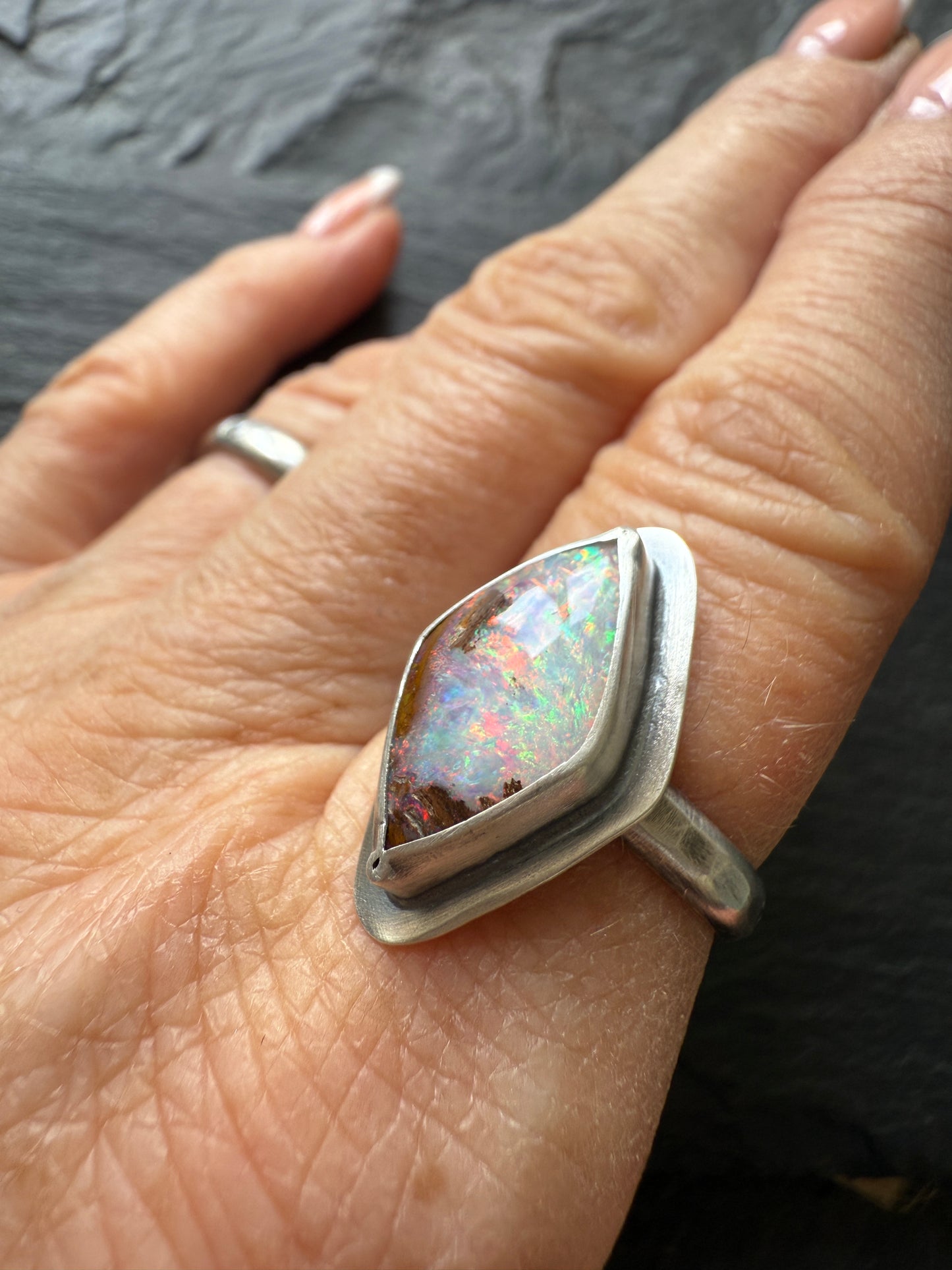 FOR HALEY - Boulder Opal Ring US 7
