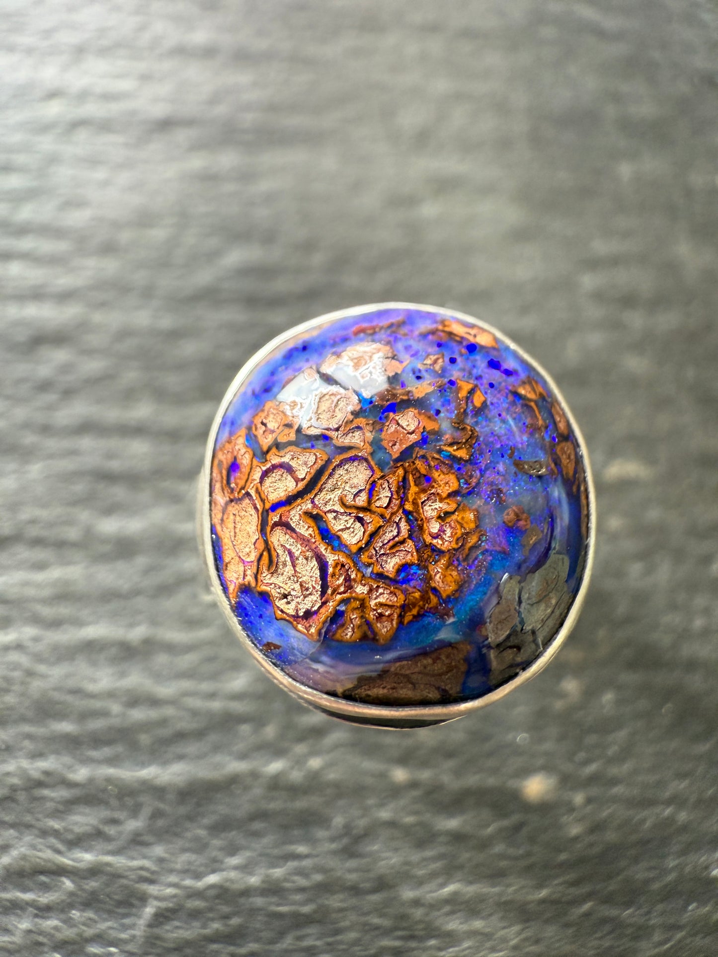 Purple Boulder Opal Ring 8