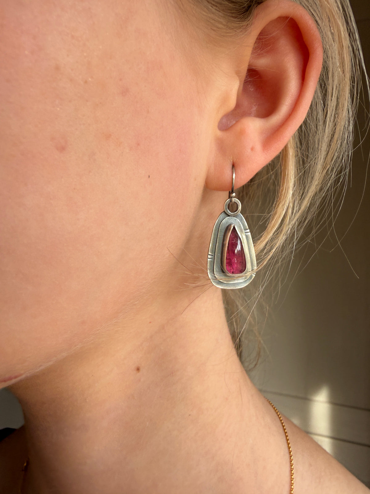 Pink Tourmaline Earrings