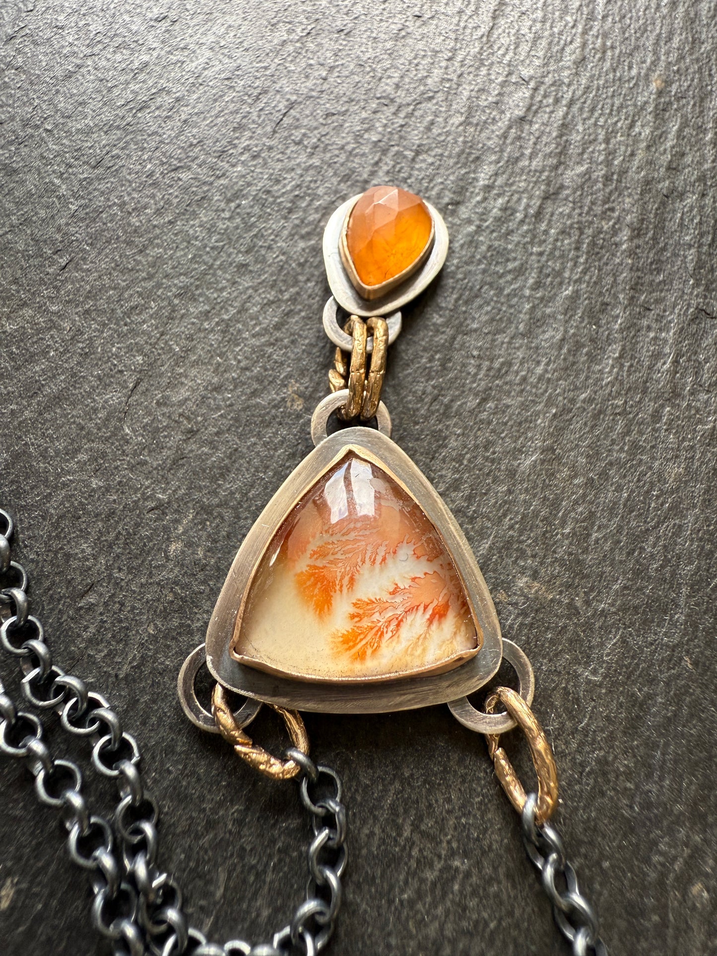 Orange Agate and Garnet Necklace