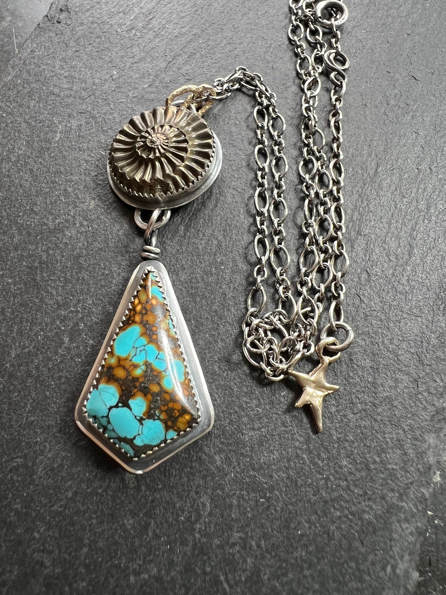 Ammonite negative and Turquoise