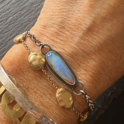Blue Opal Chain Bracelet