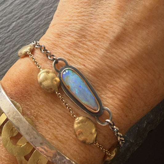 Blue Opal Chain Bracelet