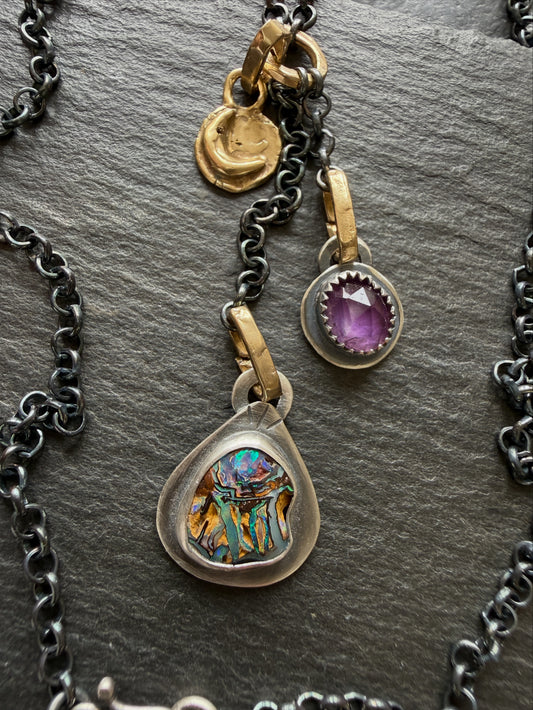 Mixed Metal Charm Necklace