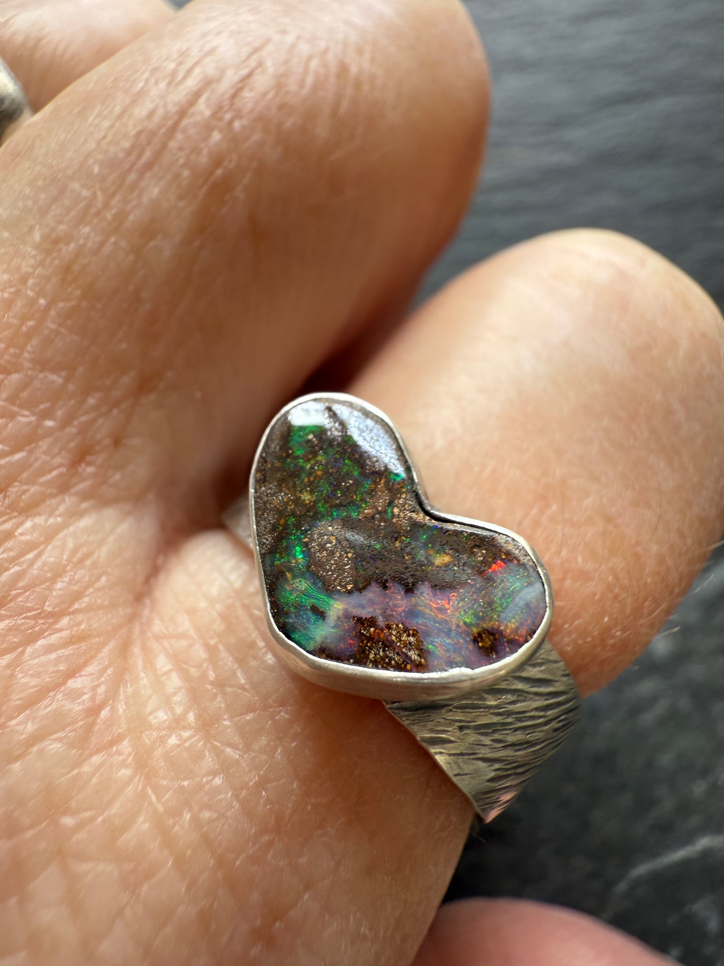 Boulder Opal Ring US 7