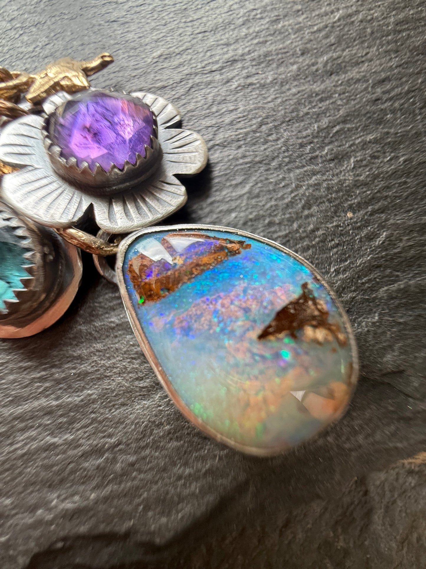 Mixed Metal Charm Necklace