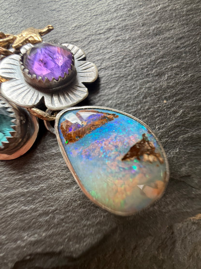 Mixed Metal Charm Necklace