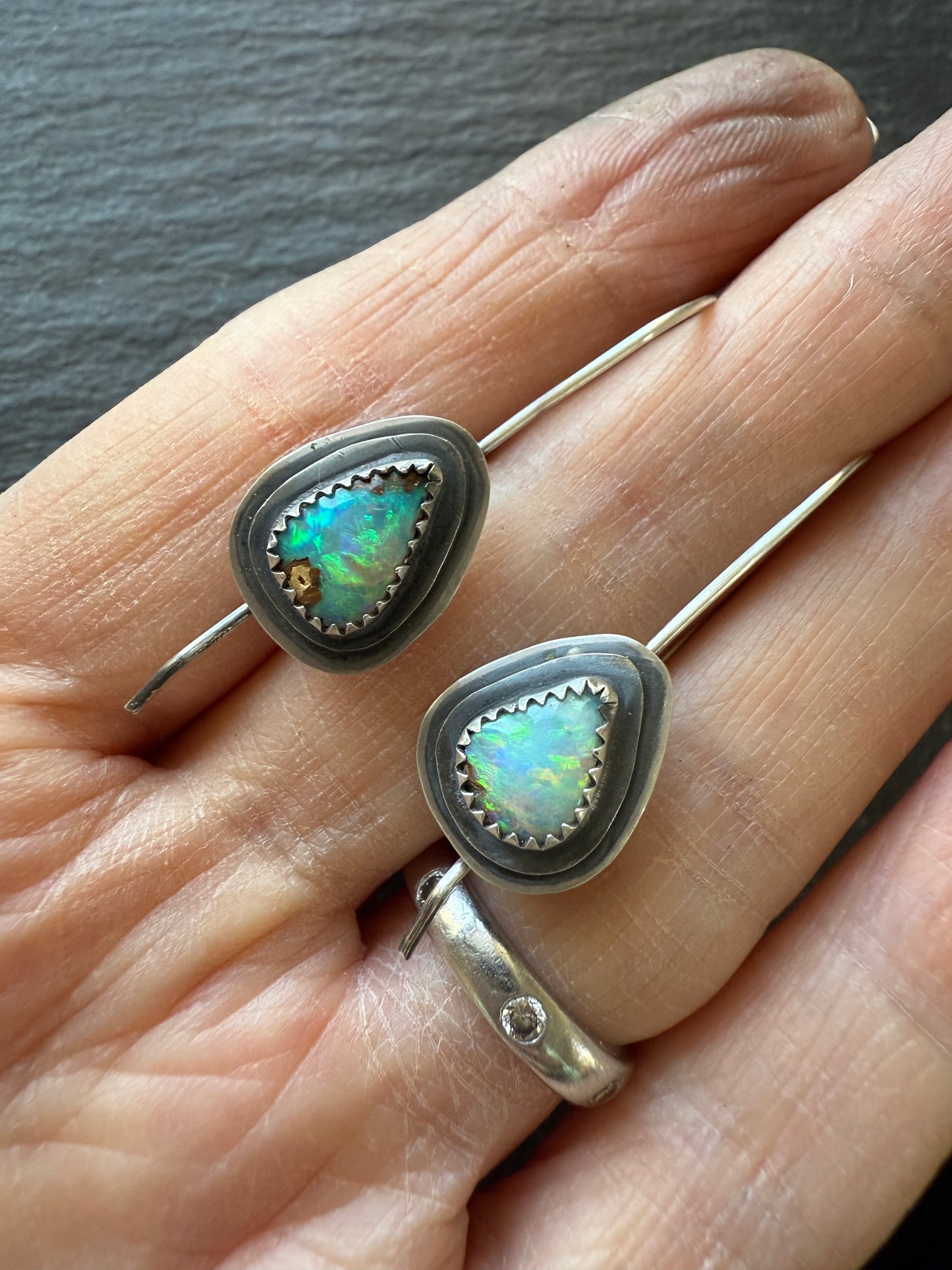 Boulder Opal Dangle Earrings