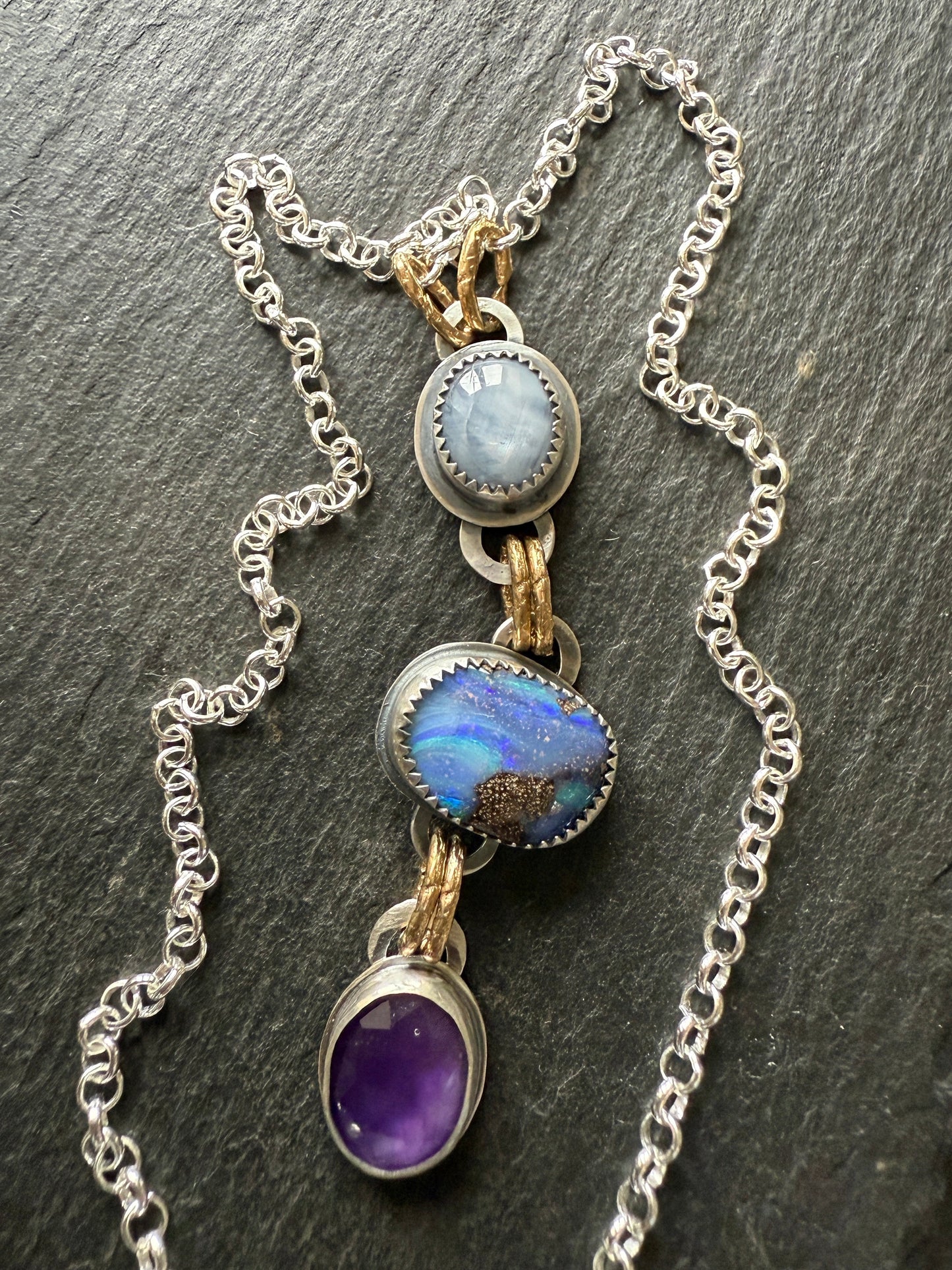 Triple Gemstone Necklace