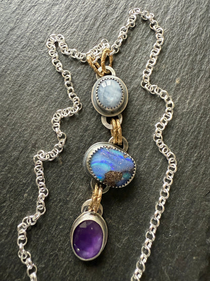 Triple Gemstone Necklace