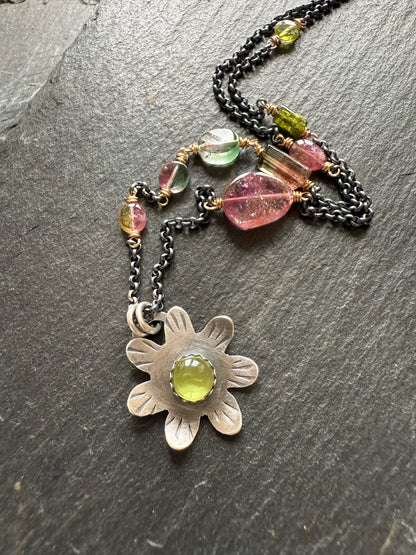 Peridot Flower Pendant