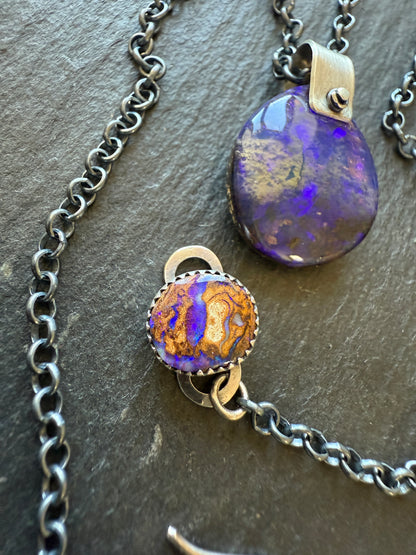 Purple Boulder Opal Necklace