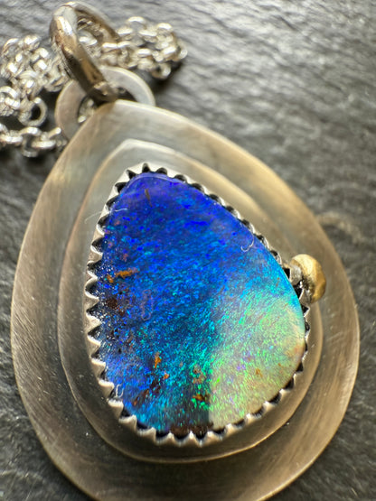 FOR CHRISTINE - 1 of 2 - Deep Blue Opal Necklace