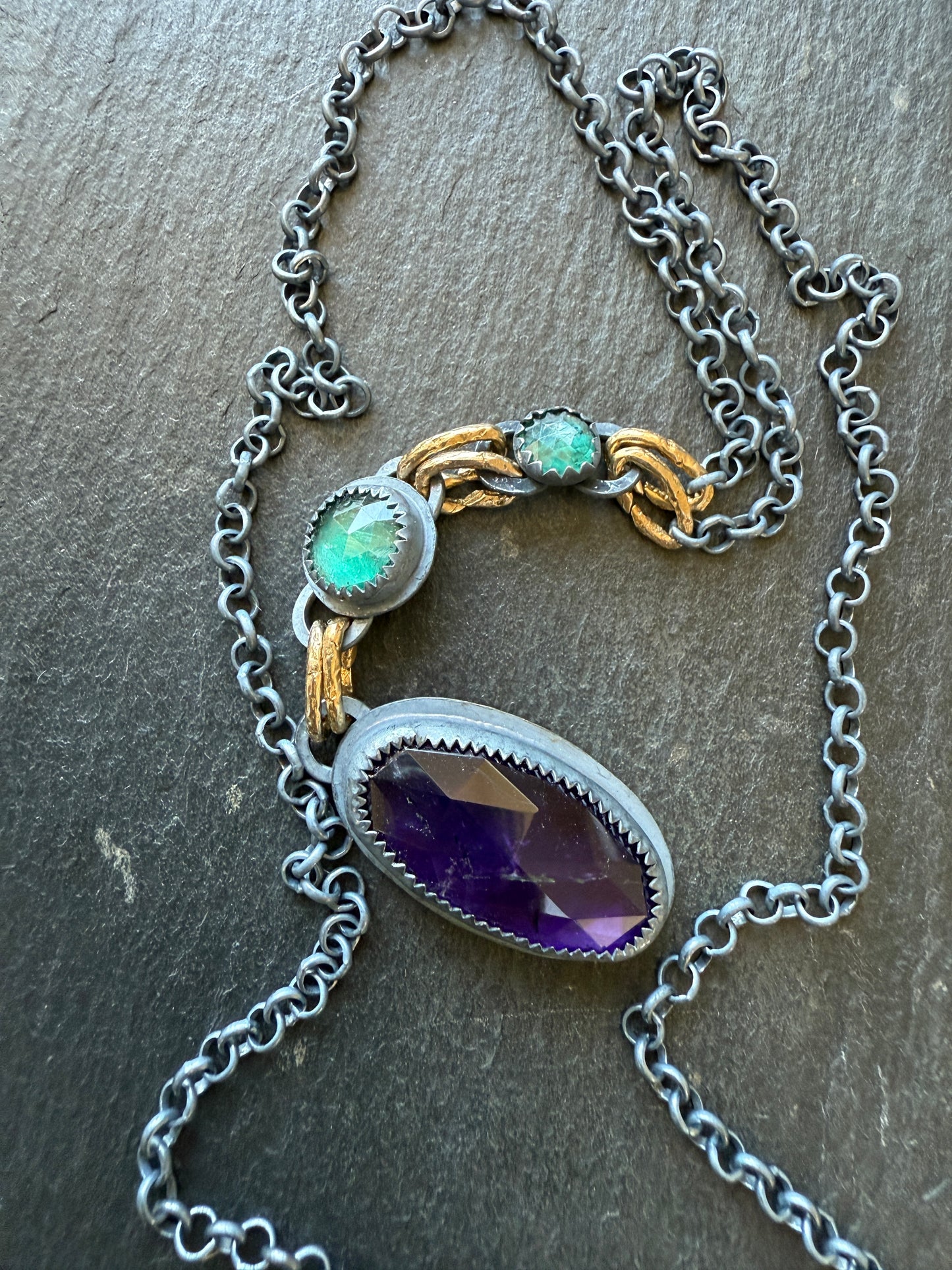 Amethyst and Kyanite Necklace