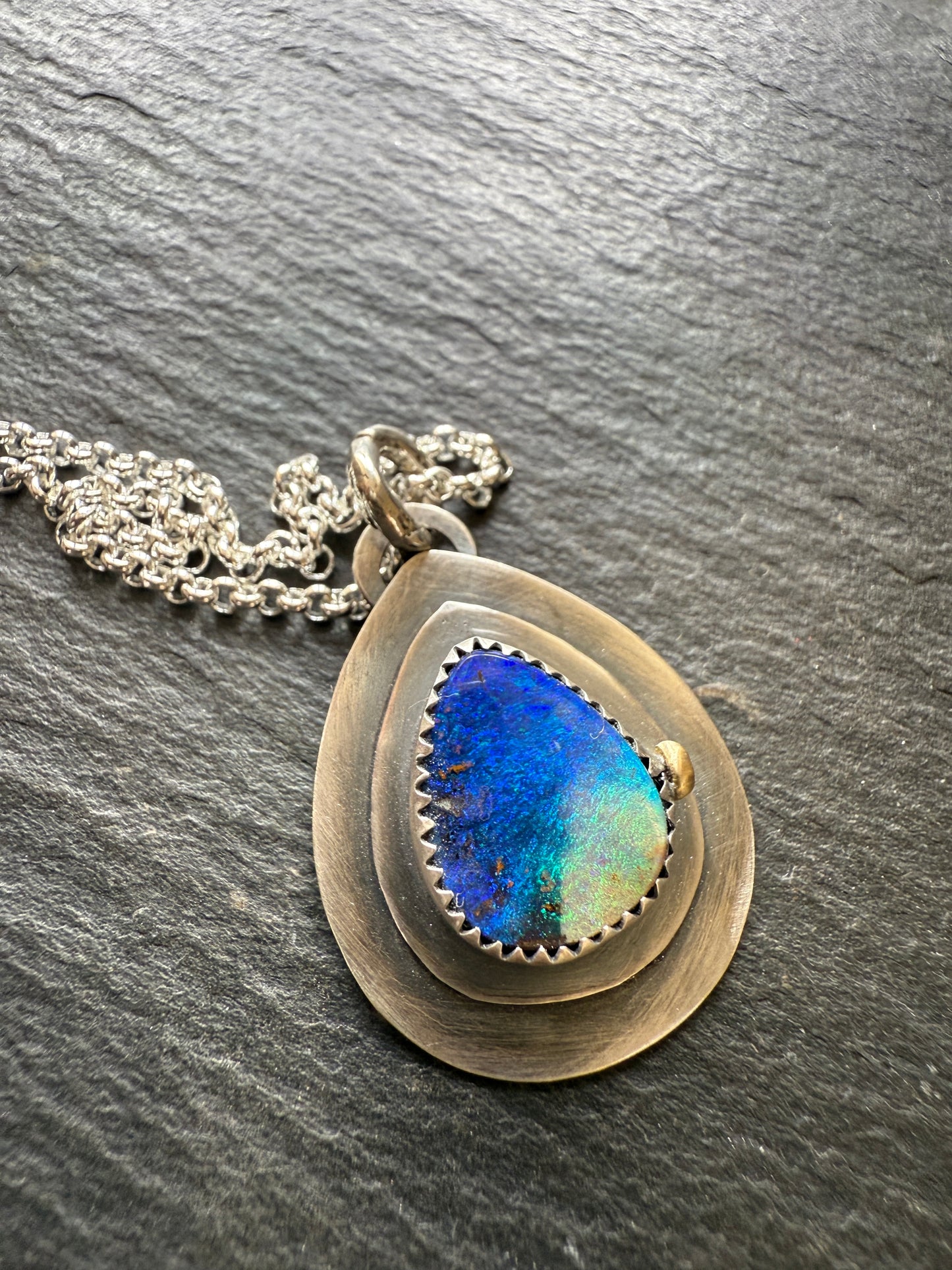FOR CHRISTINE - 1 of 2 - Deep Blue Opal Necklace