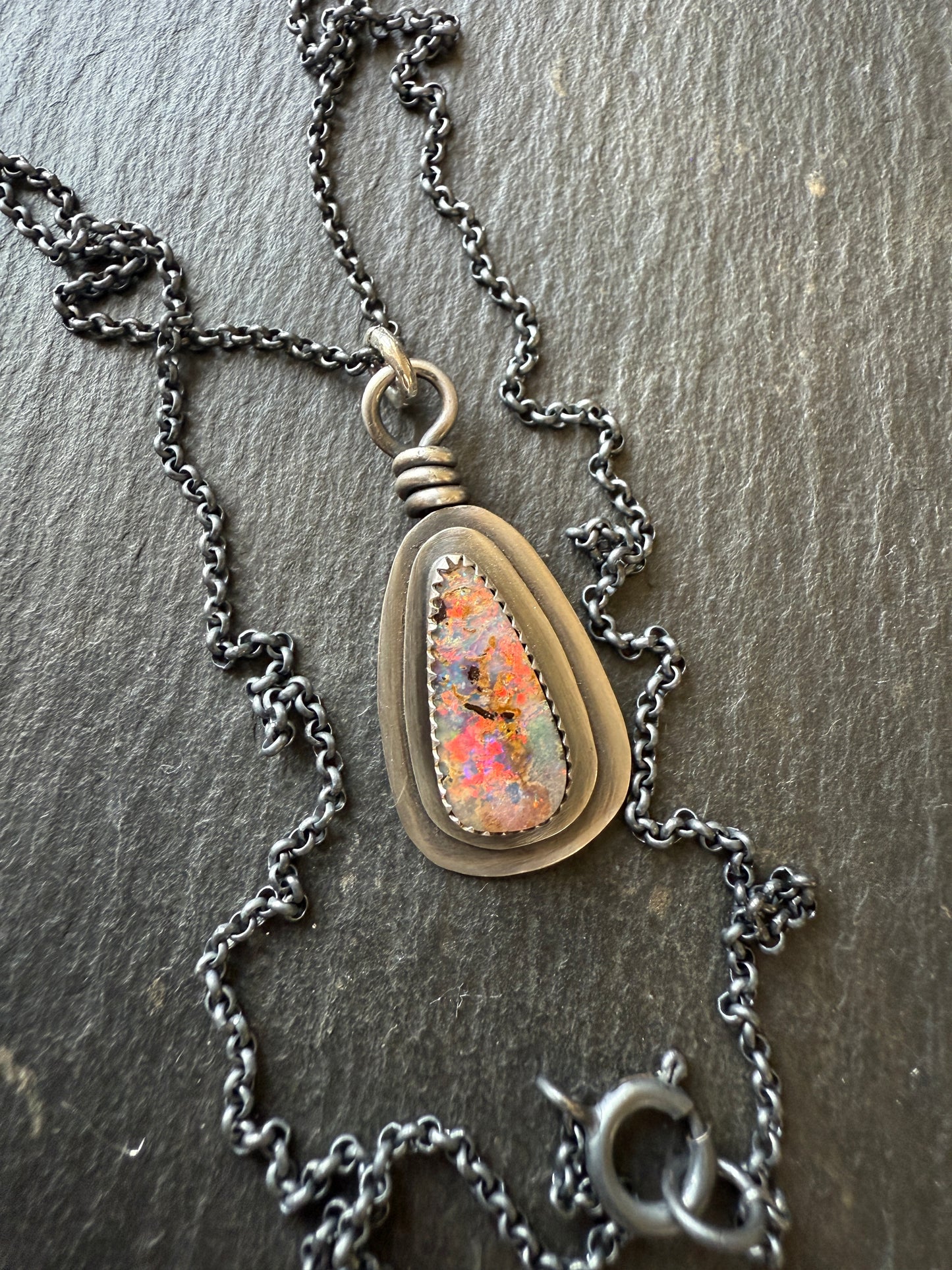 Boulder Opal Pendant Necklace