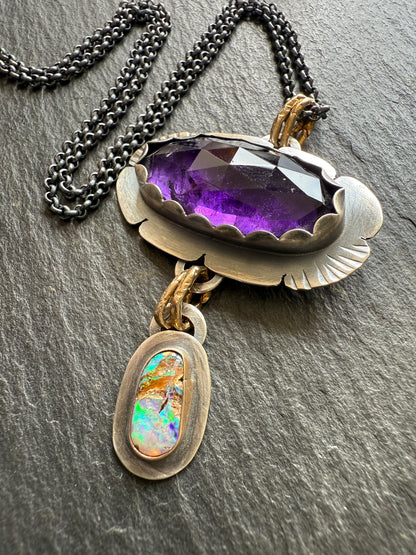 Amethyst and Opal Necklace