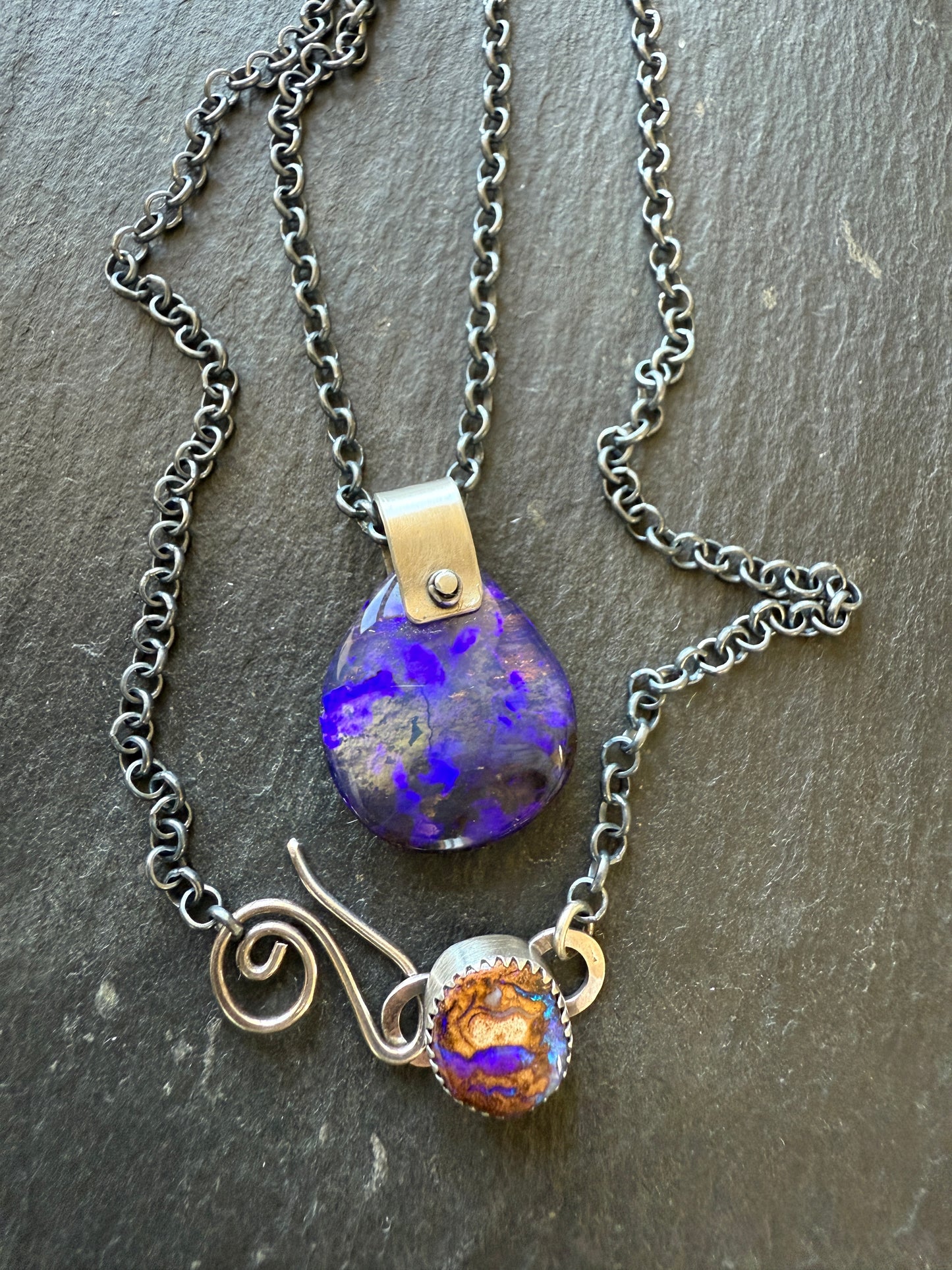 Purple Boulder Opal Necklace
