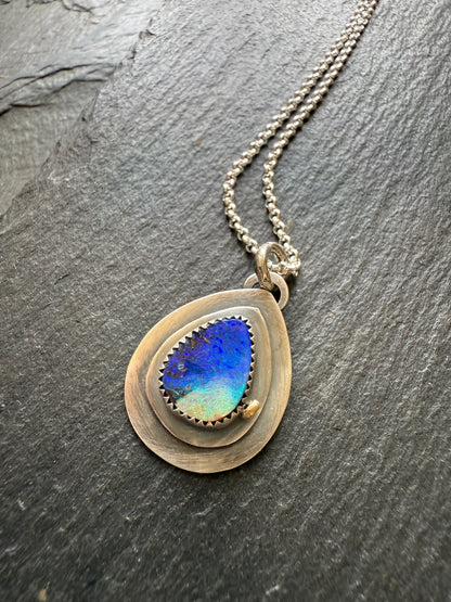 FOR CHRISTINE - 1 of 2 - Deep Blue Opal Necklace