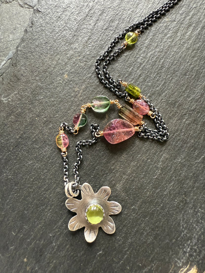 Peridot Flower Pendant