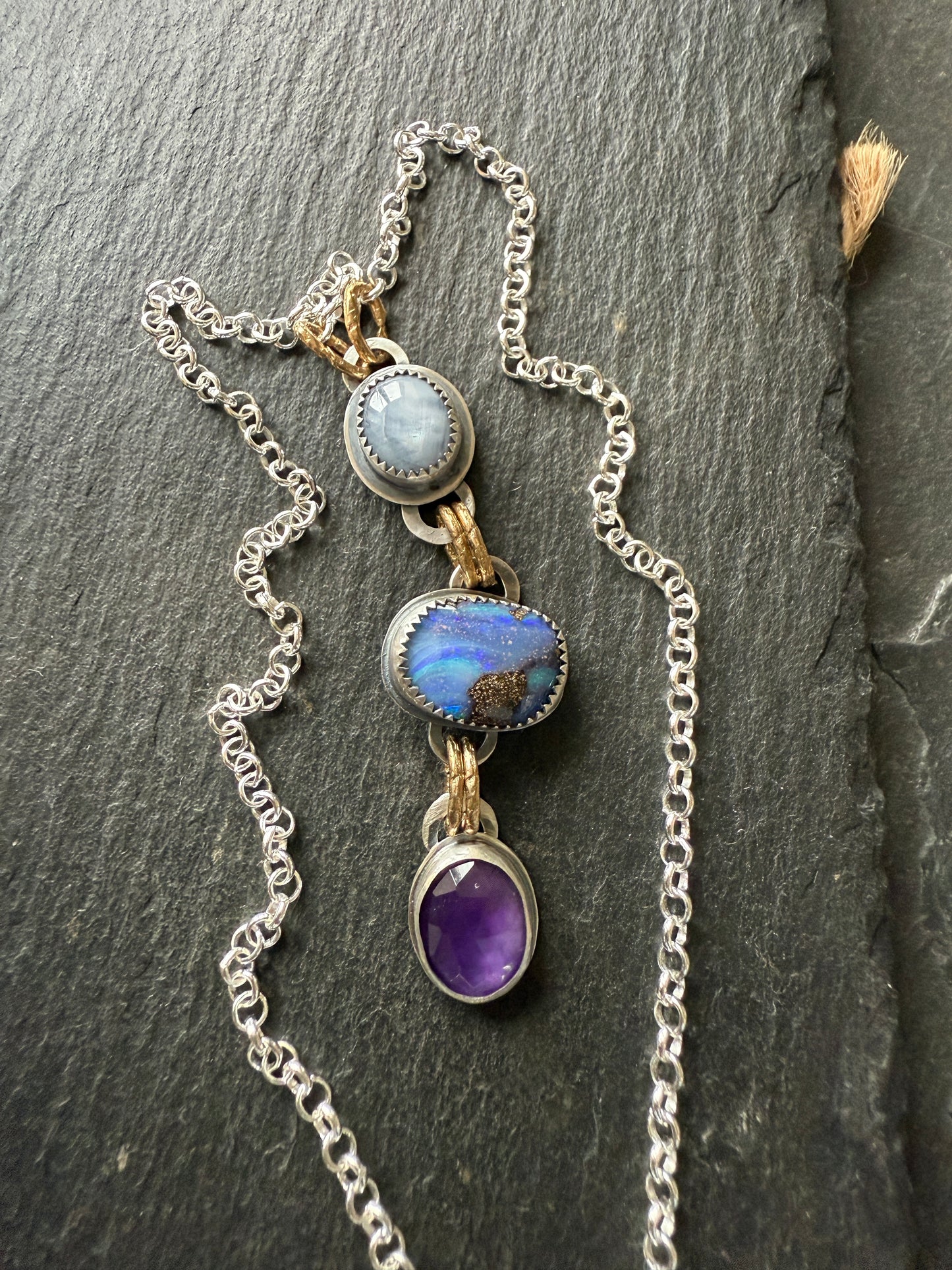 Triple Gemstone Necklace