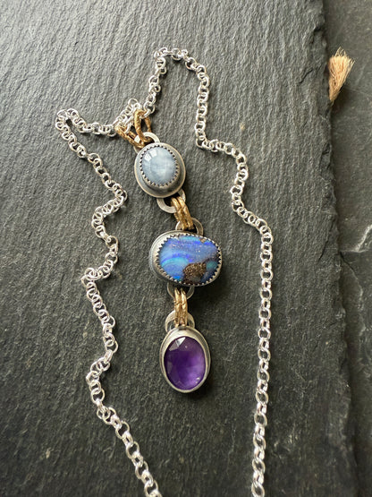 Triple Gemstone Necklace