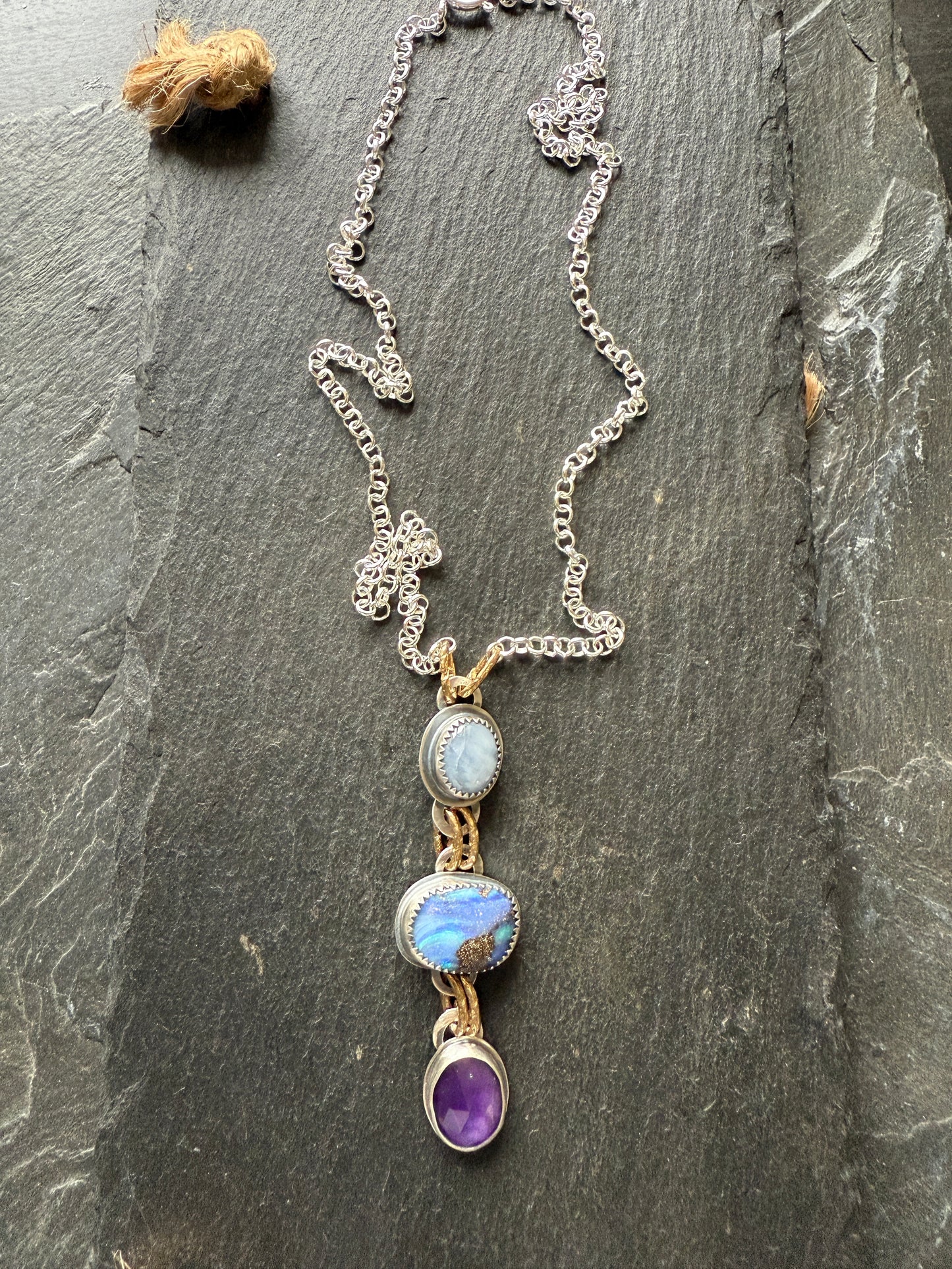 Triple Gemstone Necklace
