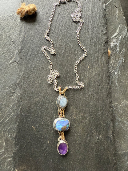 Triple Gemstone Necklace