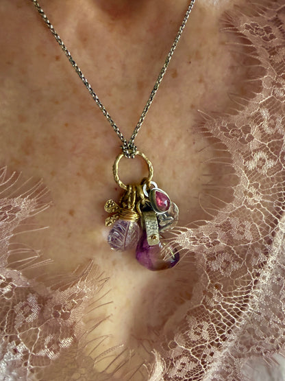 Amethyst & Ametrine Charm Necklace